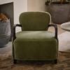 Aviator Armchair in Olive Green Velvet