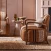 Aviator Armchair in Striped Cotton Rug