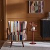 Calvin Armchair In Striped Woven Rag Rug