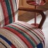 Calvin Armchair In Striped Woven Rag Rug