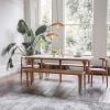 Atkin and Thyme Cone Marble Dining Table With Bench