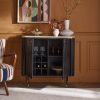 Flute Marble Drinks Cabinet - Black