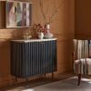 Flute Marble Drinks Cabinet - Black
