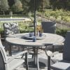 Gabriela 6 Seat Dining Set with Lazy Susan and Parasol 