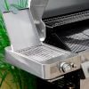 Atkin and Thyme Grillstream Hybrid Gas/Charcoal BBQ in Stainless Steel - 4 Burner Close Up of Side Burner