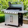 Atkin and Thyme Grillstream Hybrid Gas/Charcoal BBQ in Stainless Steel - 6 Burner Right Side