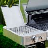 Atkin and Thyme Grillstream Hybrid Gas/Charcoal BBQ in Stainless Steel - 6 Burner Close Up of Side Burner 