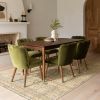 Atkin and Thyme Joyce Dining Chair In  Deep Green Velvet With Dining Table