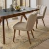 Atkin and Thyme Joyce Dining Chair In Natural Linen With Table
