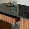 Atkin and Thyme Jude Fluted Green Marble Desk  Draw