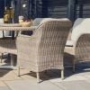 Atkin and Thyme Karla 6 Seat Dining Set With Weave Lazy Susan and 3m Parasol Chair Back