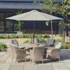 Atkin and Thyme Karla 6 Seat Dining Set With Weave Lazy Susan and 3m Parasol