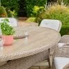 Atkin and Thyme Karla 8 Seat Rattan Dining Set with Parasol Table Top