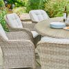 Atkin and Thyme Karla 8 Seat Rattan Dining Set with Parasol Chairs 