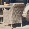 Atkin and Thyme Karla 8 Seat Rattan Dining Set with Parasol Table Chair Back
