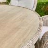 Atkin and Thyme Karla 8 Seat Rattan Dining Set with Parasol Table Top