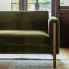 Atkin and Thyme Lexington 3-Seat Sofa In Deep Green Velvet - Natural