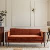 Lexington 3-Seat Sofa in Rust Velvet - Black