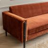 Lexington 3-Seat Sofa in Rust Velvet - Black