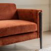 Lexington 3-Seat Sofa in Rust Velvet - Black