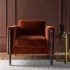 Atkin and Thyme Lexington Armchair in Rust Velvet - Black