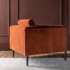 Atkin and Thyme Lexington Armchair in Rust Velvet - Black