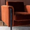 Atkin and Thyme Lexington Armchair in Rust Velvet - Black