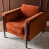 Atkin and Thyme Lexington Armchair in Rust Velvet - Black