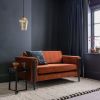 Atkin and Thyme Lexington Loveseat in Rust Velvet - Black