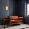 Atkin and Thyme Lexington Loveseat in Rust Velvet - Black