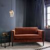 Atkin and Thyme Lexington Loveseat in Rust Velvet - Black