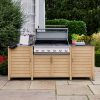 Atkin and Thyme Paola Grillstream Hybrid Gas/Charcoal BBQ - 6 Burner Outdoor Kitchen Lid Up