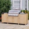 Atkin and Thyme Paola Grillstream Hybrid Gas/Charcoal BBQ - 6 Burner Outdoor Kitchen Right Side
