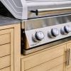 Atkin and Thyme Paola Grillstream Hybrid Gas/Charcoal BBQ - 6 Burner Outdoor Kitchen Left Side Detail 
