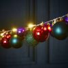 Atkin and Thyme Retro Bauble Garland - Purple and Green