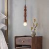 Atkin and Thyme Spindle Pendant Light Natural - Over Bedside table