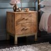 Chevron Bedside Drawers - Natural