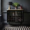 Flute Marble Drinks Cabinet - Black