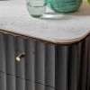 Flute Marble Chest of Drawers - Black