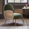 Emmeline Olive Green Velvet Armchair