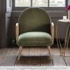 Emmeline Olive Green Velvet Armchair