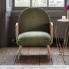 Emmeline Olive Green Velvet Armchair