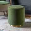 Carnaby Footstool in Olive Green Velvet