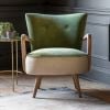 Calvin Armchair in Olive Green Velvet 