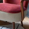 Calvin Armchair in Terracotta Velvet and Linen