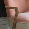 Calvin Armchair in Champagne Pink Velvet and Linen