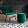 Carnaby Footstool in Emerald Green Velvet