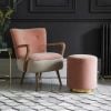 Calvin Armchair in Champagne Pink Velvet and Linen