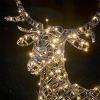 Atkin and Thyme Grey Pre-Lit Rattan Leaping Stag Detail