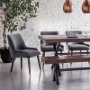 Baxter Dining Chair Set of 2 in Grey Velvet 